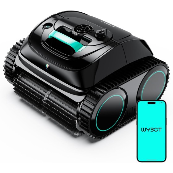 51chuxin C1 Cordless Robotic Pool Vacuum for Inground Pools, Above Ground Pool Cleaner 4-in-1 Wall & Waterline Cleaning Up to 1,614sq.ft, 150mins Smart Navigation, App Support (Forest Green & Black)